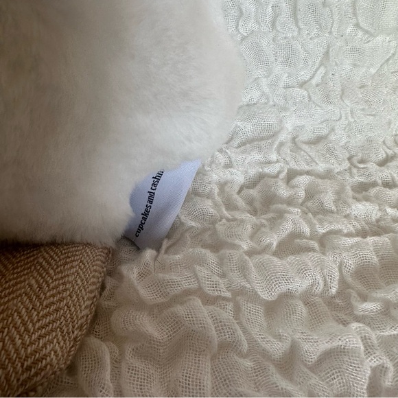 cupcakes & cashmere Plush Sheep Pillow Cream Faux Fur Cottagecore Nursery Decor - Picture 3 of 8